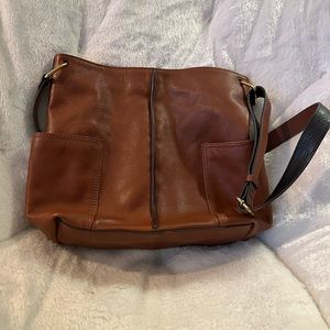 Brown crossbody Fossil bag. Leather.